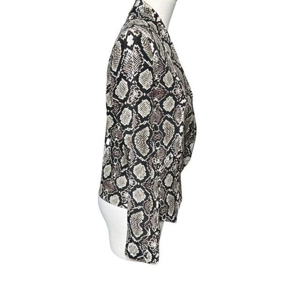Twelfth Street by Cynthia Vincent Snakeskin Print Silk Blazer Size 4 - Picture 2 of 5
